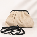 Dokulu Bej Clutch Çanta